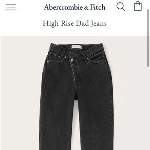 Abercrombie high rise dad Jean, asymmetric waist, black 12R
